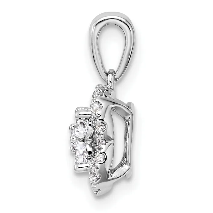 14k White Gold 38 Ct Lab Grown Diamond VSSI G Square Halo Pendant Goldia Necklaces