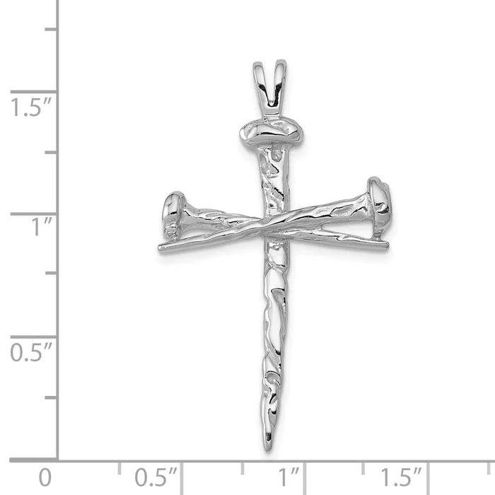 14k White Gold Nail Cross Charm Goldia Charm Necklaces