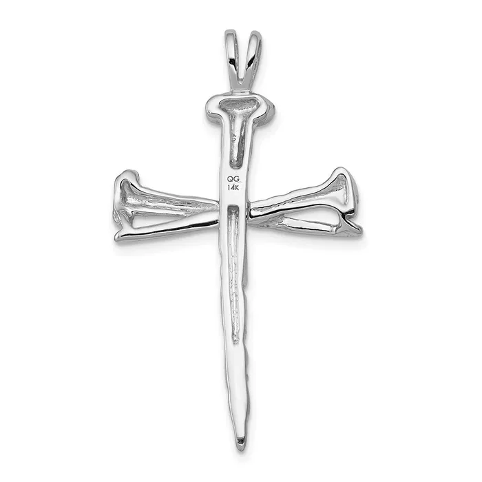 14k White Gold Nail Cross Charm Goldia Charm Necklaces