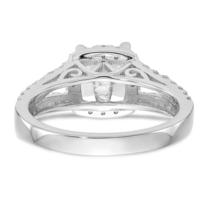 14K White Gold Peg Set Dia CZ Cushion Halo Engagement Ring Goldiacom Rings