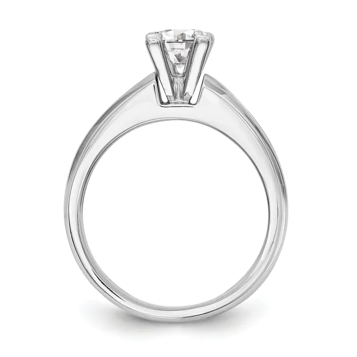 14K White Gold Peg Set Diamond Princess Cut CZ Engagement Ring Goldiacom Rings