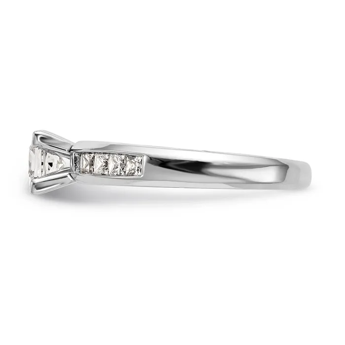 14K White Gold Peg Set Diamond Princess Cut CZ Engagement Ring Goldiacom Rings