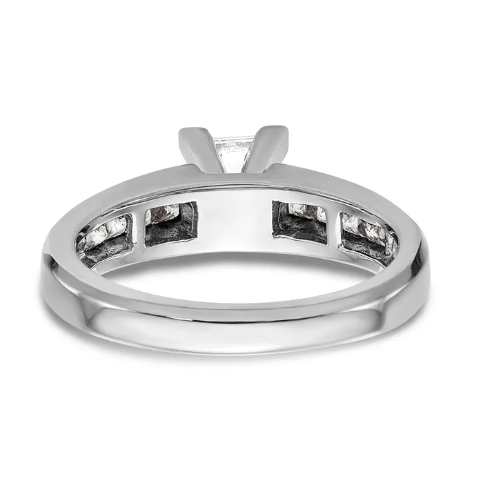 14K White Gold Peg Set Diamond Princess Cut CZ Engagement Ring Goldiacom Rings