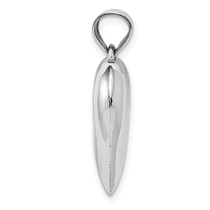 14k White Gold Polished 3D Puffed Heart Pendant Goldia Necklaces