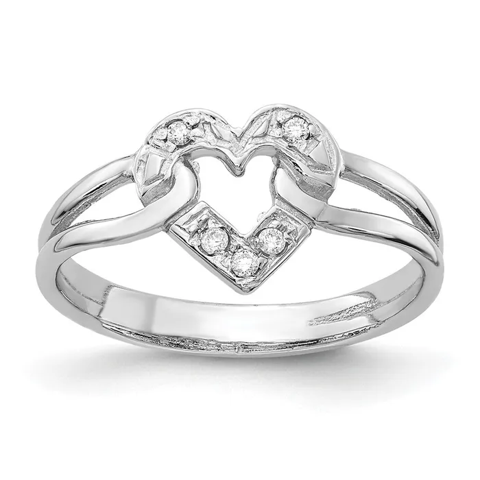 14k White Gold Polished AA Real Diamond ring Goldiacom Rings