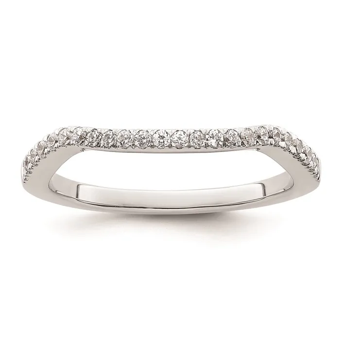 14K White Gold Real Diamond Contoured Wedding Band Goldiacom Rings