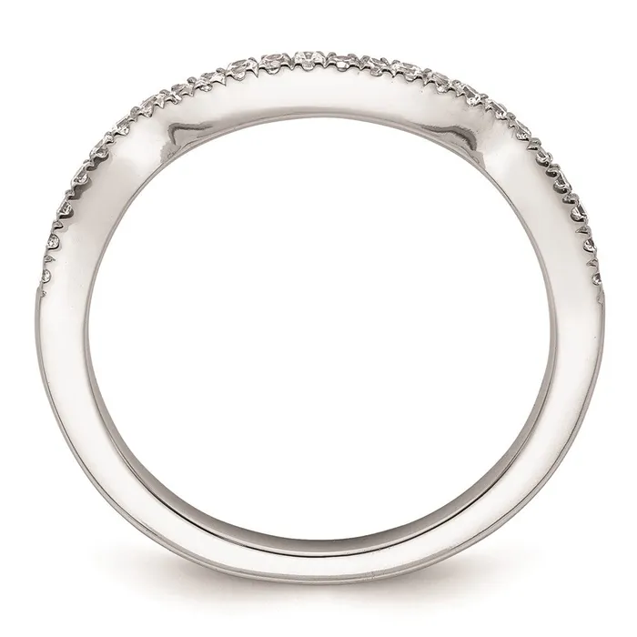 14K White Gold Real Diamond Contoured Wedding Band Goldiacom Rings