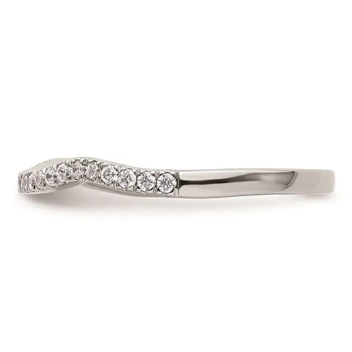 14K White Gold Real Diamond Contoured Wedding Band Goldiacom Rings