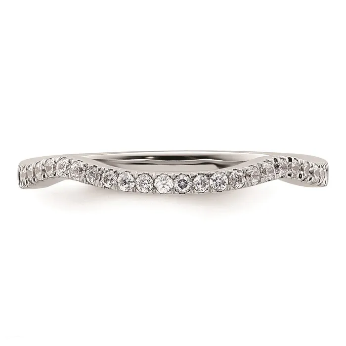 14K White Gold Real Diamond Contoured Wedding Band Goldiacom Rings