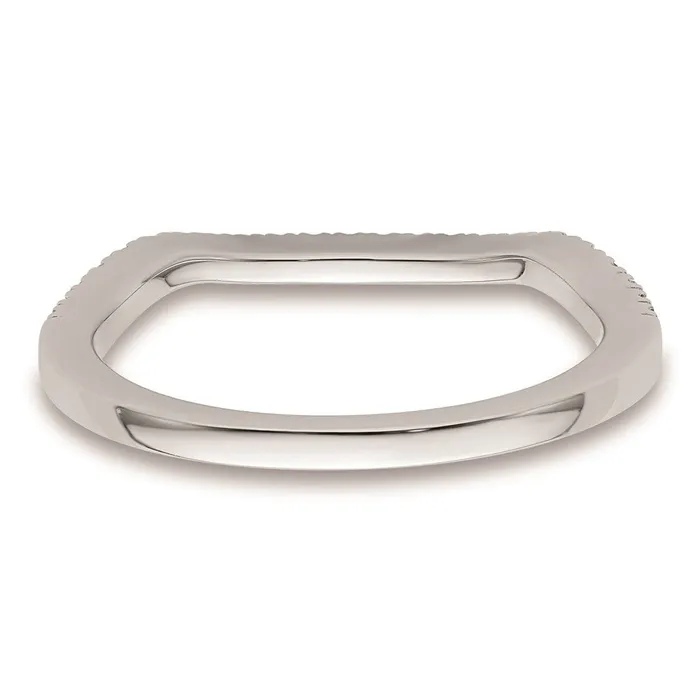 14K White Gold Real Diamond Contoured Wedding Band Goldiacom Rings