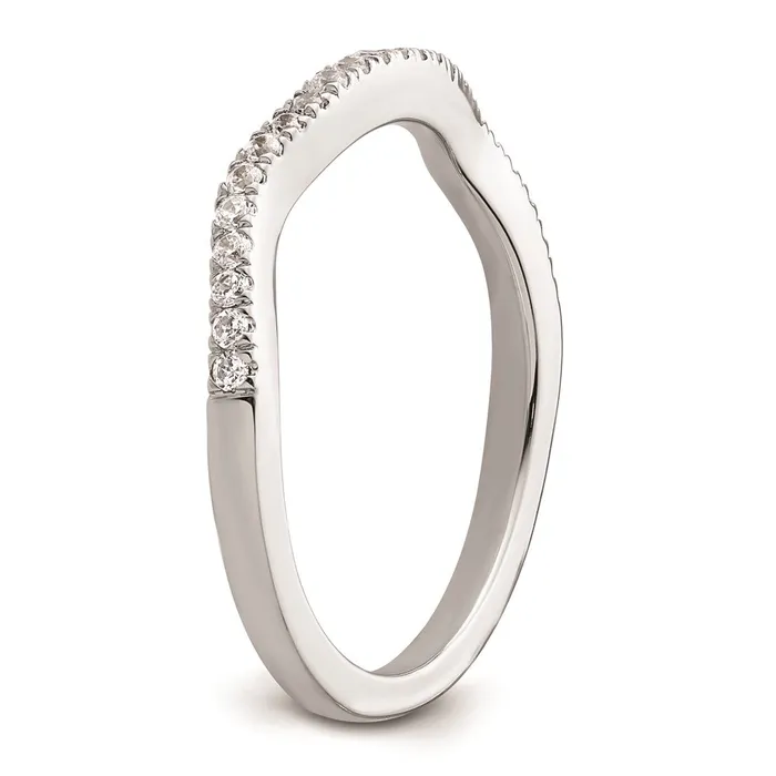 14K White Gold Real Diamond Contoured Wedding Band Goldiacom Rings