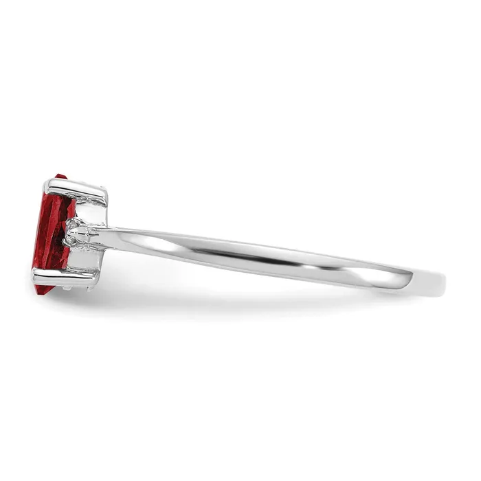 14k White Gold Real Diamond Garnet Birthstone Ring Goldia Rings