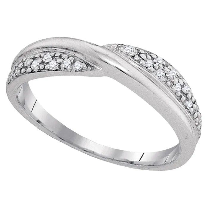 14k White Gold Round Diamond Simple Band Ring 110 Cttw gndatlanta Rings