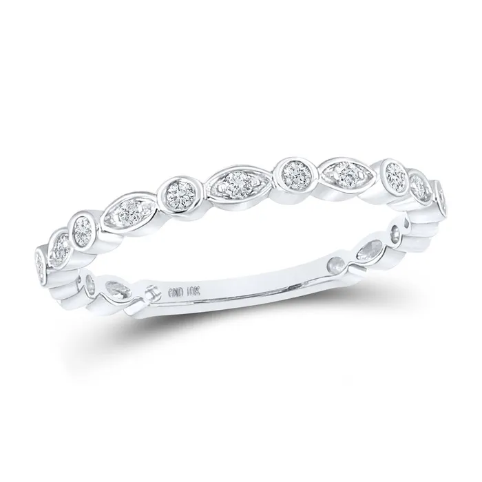 14k White Gold Round Diamond Stackable Band Ring 18 Cttw gndatlanta Rings