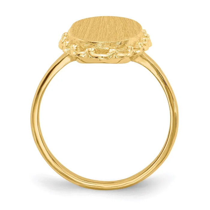 14K Yellow Gold 160x90mm Open Back Signet Ring Goldia Rings