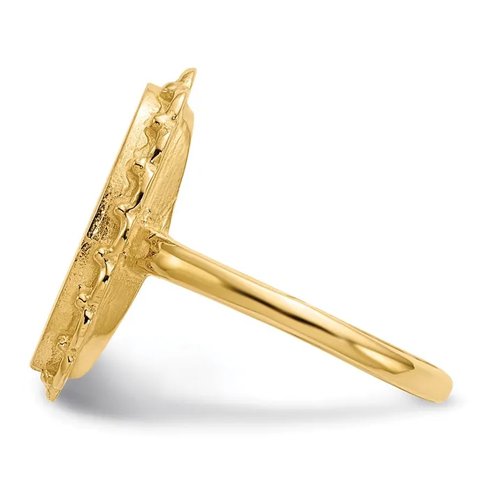 14K Yellow Gold 160x90mm Open Back Signet Ring Goldia Rings