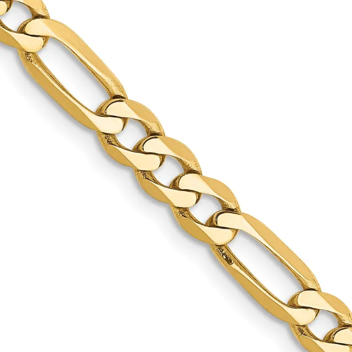 14K Yellow Gold 20 inch 475mm Flat Figaro with Lobster Clasp Chain Necklace MDS Necklaces