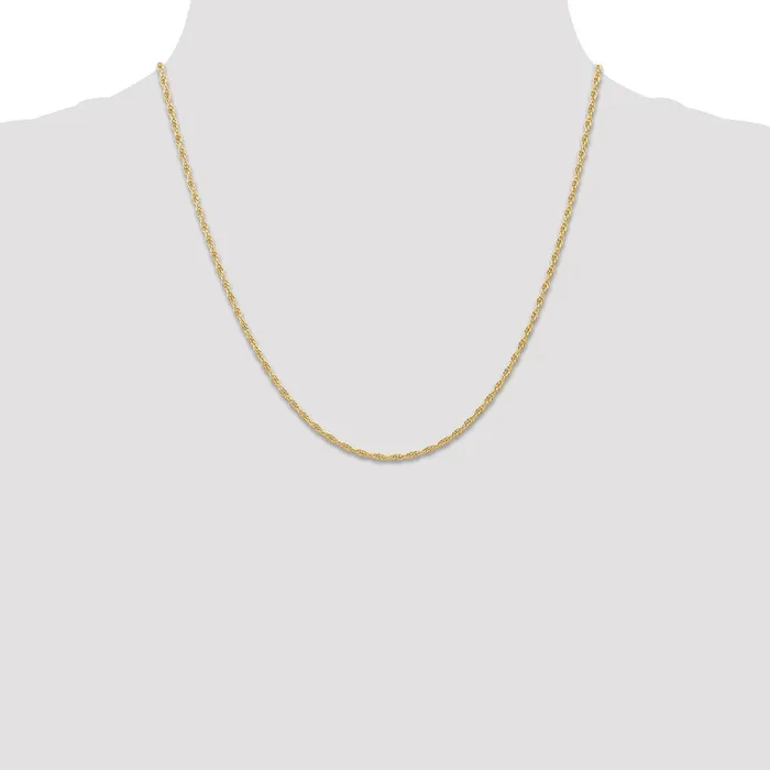 14K Yellow Gold 20 inch Carded 155mm Cable Rope with Spring Ring Clasp Chain Necklace QGold Necklaces 14K Yellow Gold 20 inch Carded 155mm Cable Rope with Spring Ring Clasp Chain Necklace QGold Necklaces