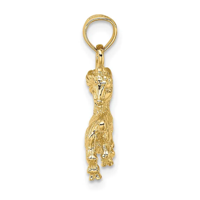 14k Yellow Gold 3D Capricorn Zodiac Charm Goldia Charm Necklaces