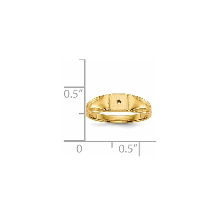 14K Yellow Gold AAA Real Diamond signet ring Goldiacom Rings