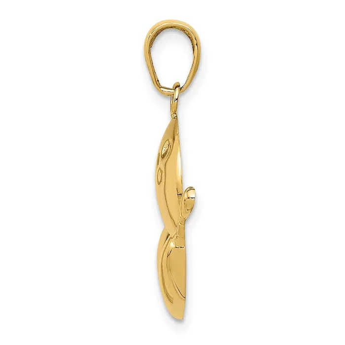 14k Yellow Gold DiamondCut Bowling Theme Charm Goldia Charm Necklaces