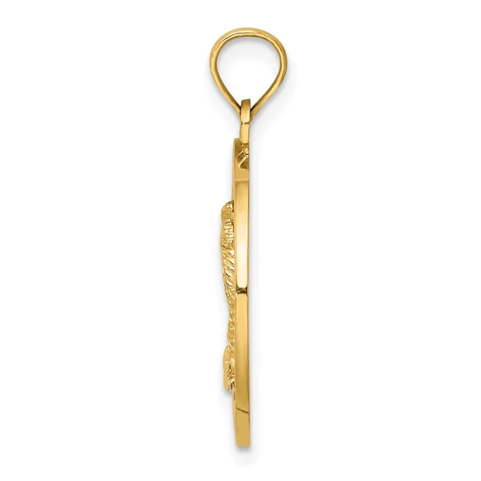 14k Yellow Gold FLORIDA wPalm Tree Circle Charm Goldia Charm Necklaces