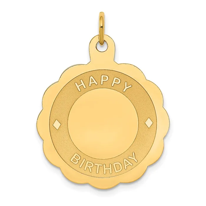 14k Yellow Gold HAPPY BIRTHDAY Disc Pendant Goldia PreStyled Sets