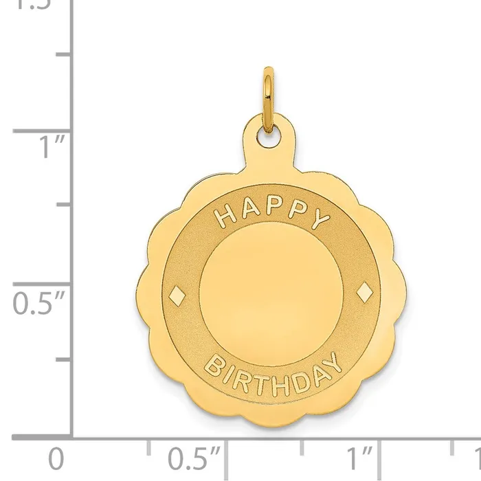 14k Yellow Gold HAPPY BIRTHDAY Disc Pendant Goldia PreStyled Sets