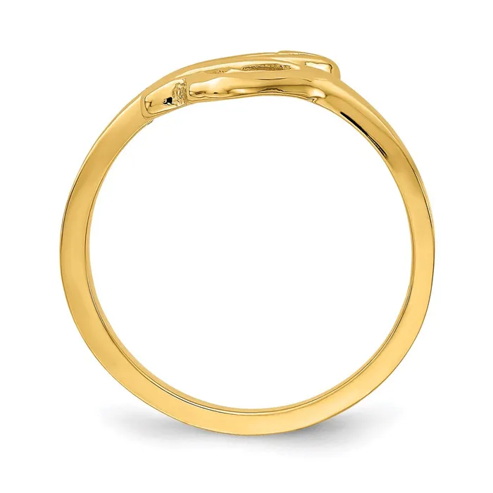 14K Yellow Gold High Polished Double Hearts Ring Goldia Rings