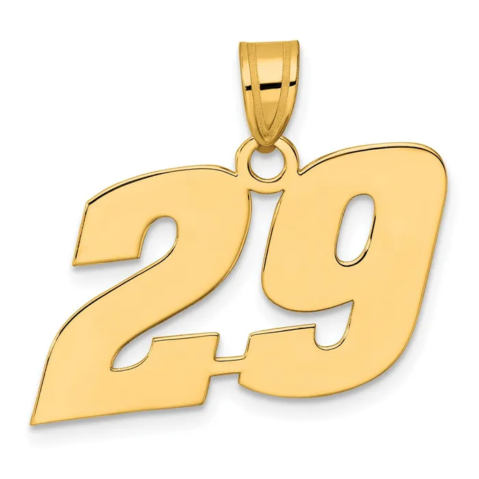 14k Yellow Gold Polished Block Number 29 Pendant Goldia PreStyled Sets