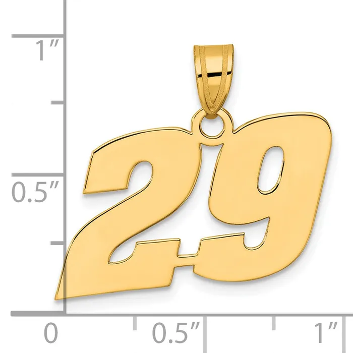 14k Yellow Gold Polished Block Number 29 Pendant Goldia PreStyled Sets