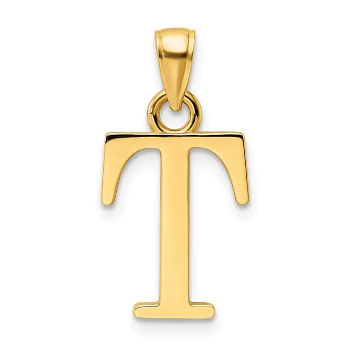 14k Yellow Gold Polished Letter T Pendant Goldia PreStyled Sets