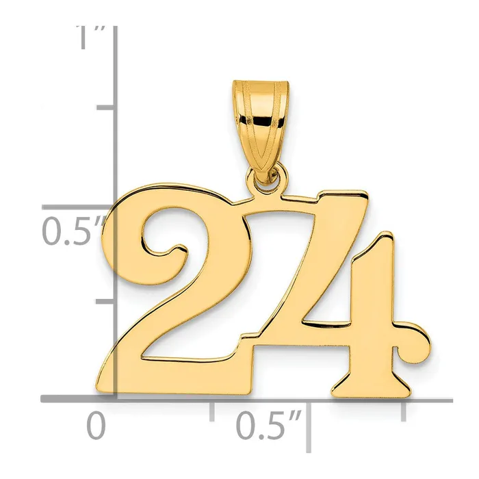 14k Yellow Gold Polished Number 24 Pendant Goldia PreStyled Sets