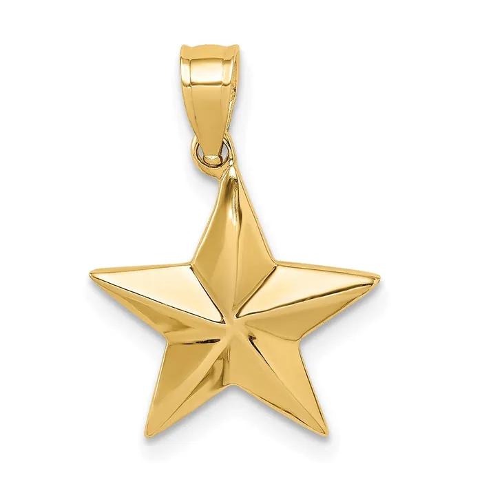 14k Yellow Gold Polished Star Pendant Goldia Necklaces