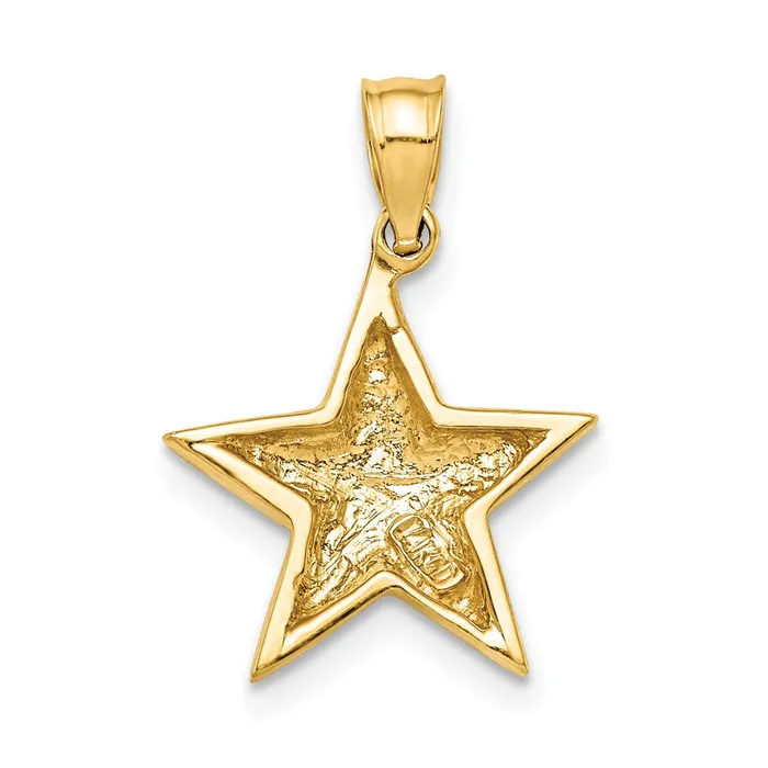 14k Yellow Gold Polished Star Pendant Goldia Necklaces