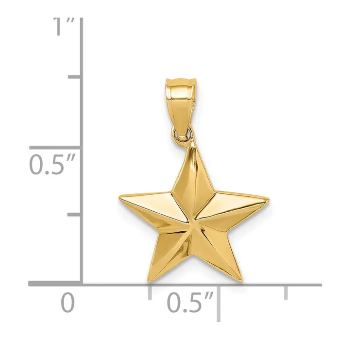 14k Yellow Gold Polished Star Pendant Goldia Necklaces