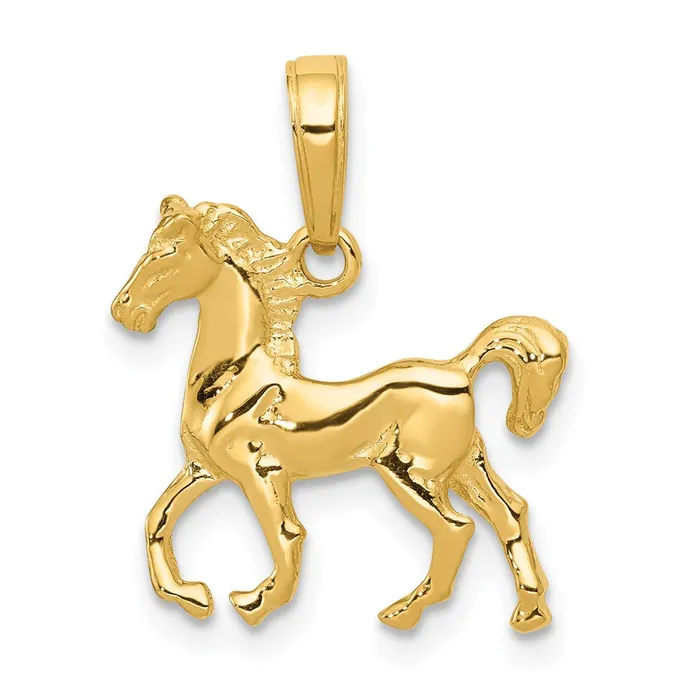 14k Yellow Gold Standing Horse Pendant Goldia PreStyled Sets
