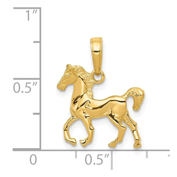 14k Yellow Gold Standing Horse Pendant Goldia PreStyled Sets