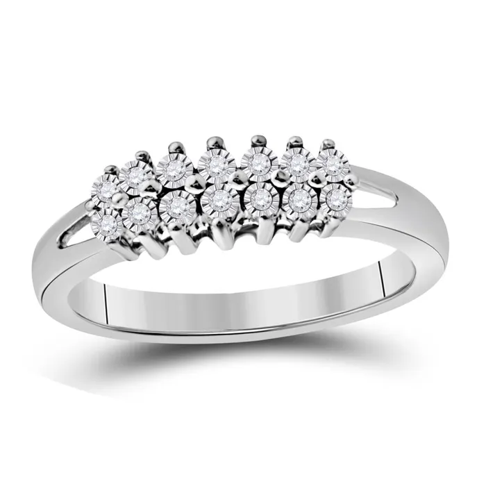 14kt White Gold Round Diamond Double Row Fashion Band Ring 120 Cttw gndatlanta Rings
