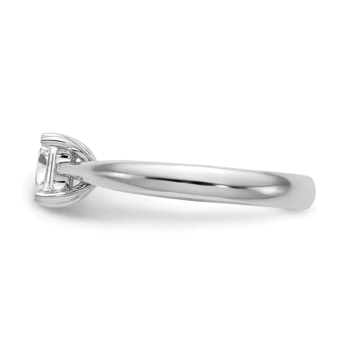 200ct CZ Solid Real 14k White Gold Square Solitaire Engagement Ring Goldia Rings