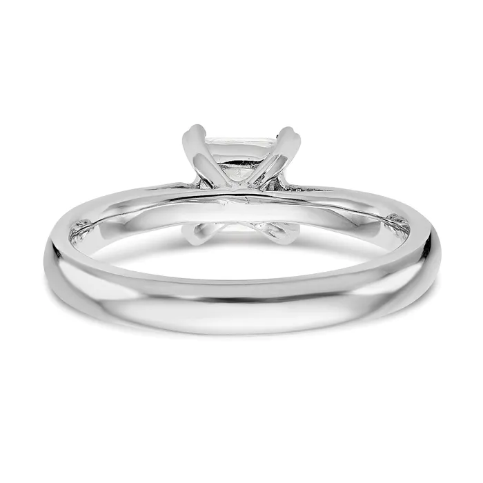 200ct CZ Solid Real 14k White Gold Square Solitaire Engagement Ring Goldia Rings
