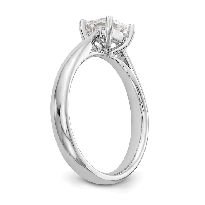 200ct CZ Solid Real 14k White Gold Square Solitaire Engagement Ring Goldia Rings
