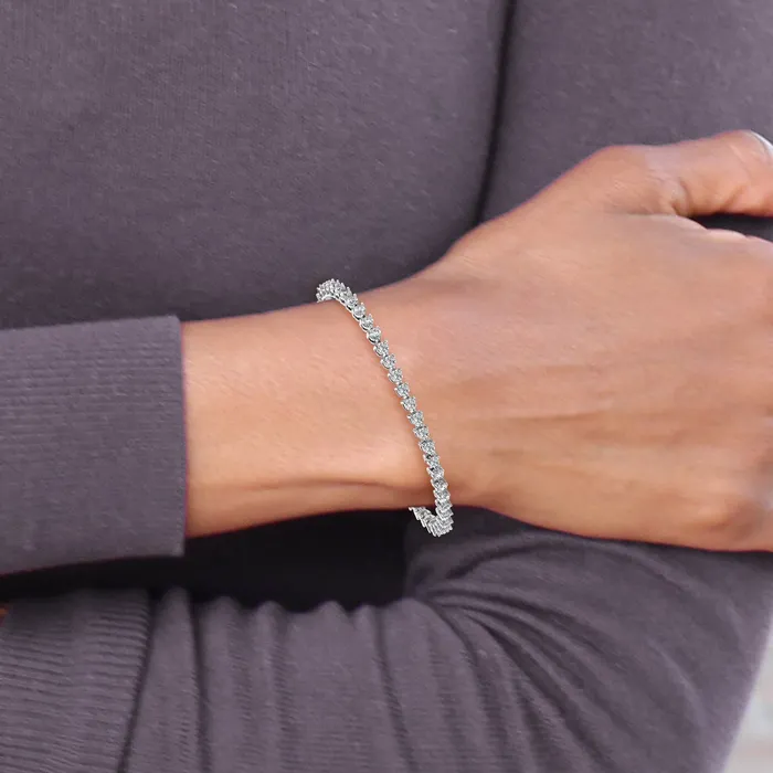 Bracelets 14k White Gold 4 34 Ct Lab Grown Diamond VSSI G Tennis Bracelet Goldia