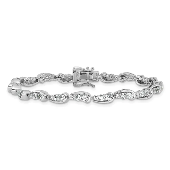 Bracelets Goldia 14k White Gold 3 38 Ct Lab Grown Diamond VSSI G 7 inch Bracelet