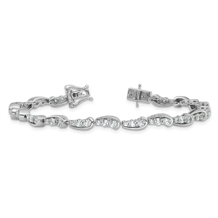 Bracelets Goldia 14k White Gold 3 38 Ct Lab Grown Diamond VSSI G 7 inch Bracelet
