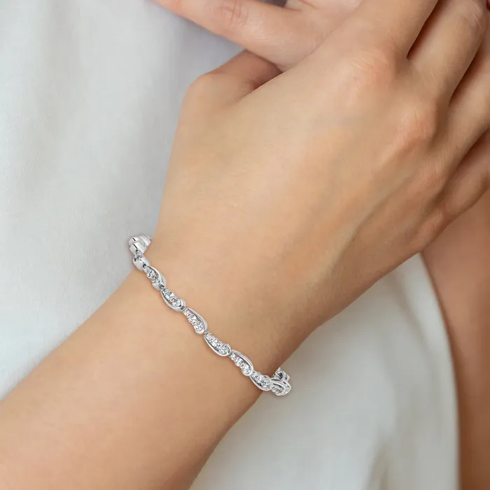 Bracelets Goldia 14k White Gold 3 38 Ct Lab Grown Diamond VSSI G 7 inch Bracelet