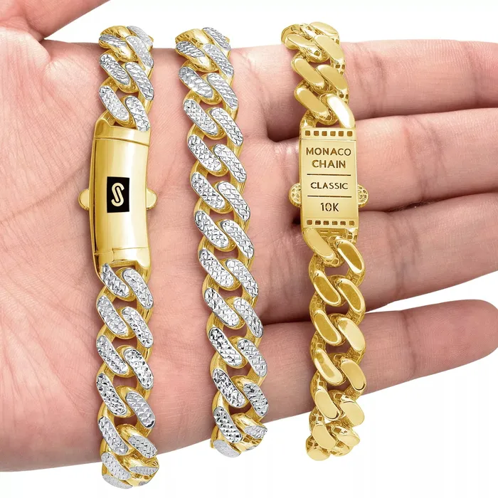 Bracelets Goldiacom 10k Yellow Gold 11mm Monaco Miami Cuban Diamond Cut Pave Chain Bracelet 85 Bracelets Goldiacom 10k Yellow Gold 11mm Monaco Miami Cuban Diamond Cut Pave Chain Bracelet 85