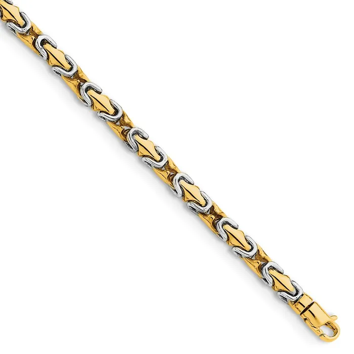 Bracelets MDS Solid 14K Twotone Gold 7 inch 42mm Hand Polished Fancy Link with Lobster Clasp Bracelet Bracelets MDS Solid 14K Twotone Gold 7 inch 42mm Hand Polished Fancy Link with Lobster Clasp Bracelet