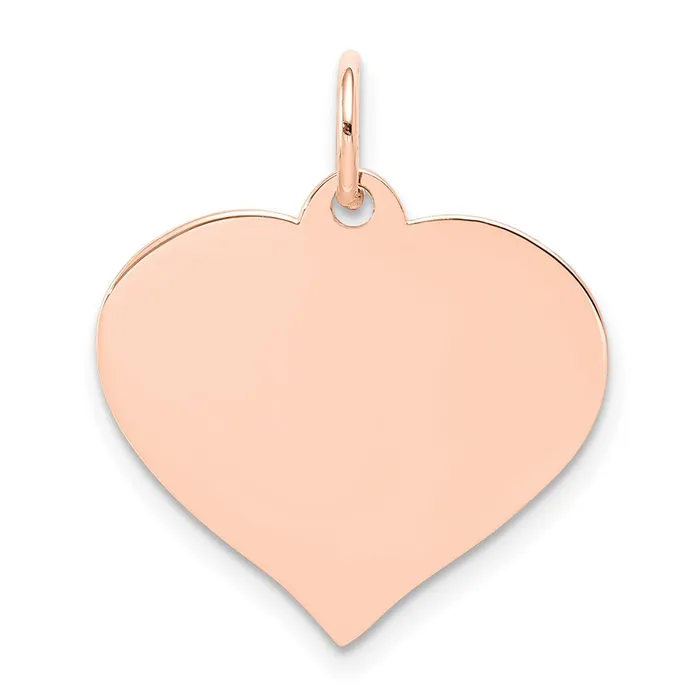 Charm Necklaces 14k Rose Gold Heart Disc Charm Goldia