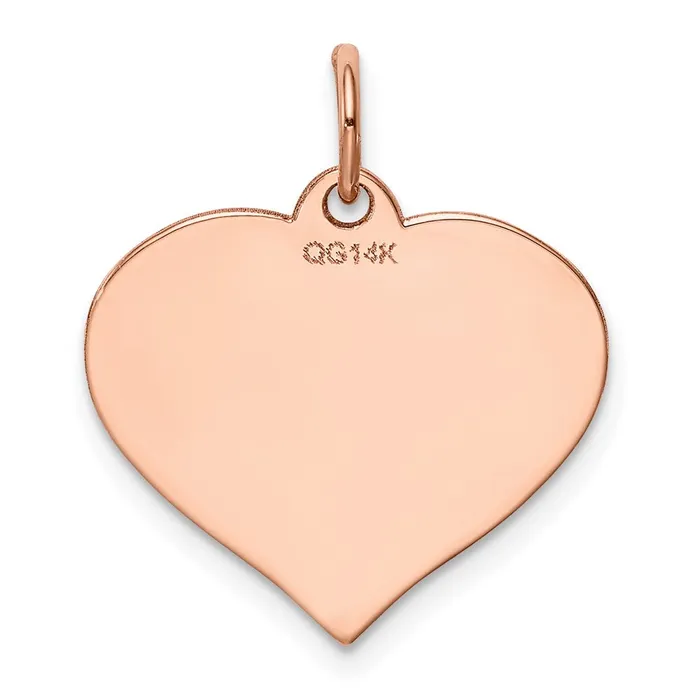 Charm Necklaces 14k Rose Gold Heart Disc Charm Goldia